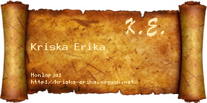 Kriska Erika névjegykártya